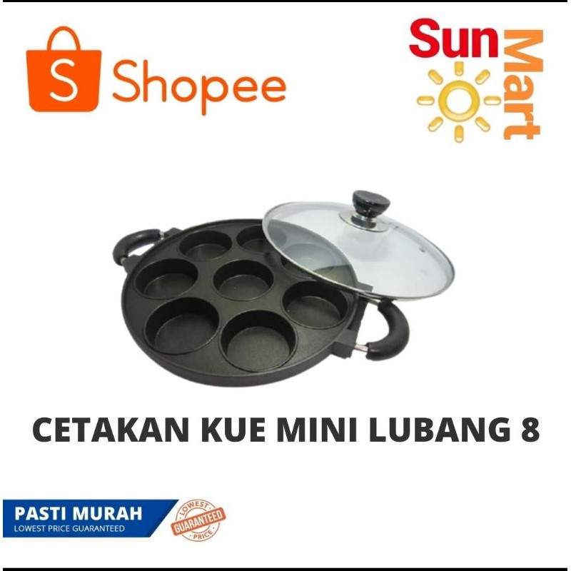 Cetakan kue martabak mini 8 lubang datar Suggo