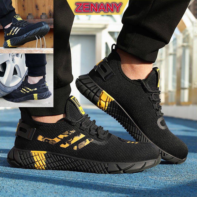 Zenany Sepatu Safety Boots Shoes Bahan Breathable Ringan Anti Hancur