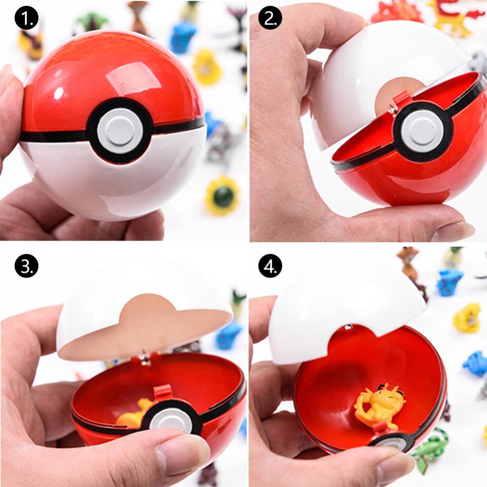 Timekey Mainan Pokeball Pokemon Pikachu Kartun 7cm 3cm Acak Untuk Anak G7Z2