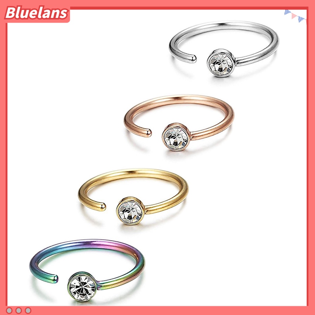 Bluelans Nose Ring Stylish Skin-friendly Multi Colors Non Piercing Nose Hoop