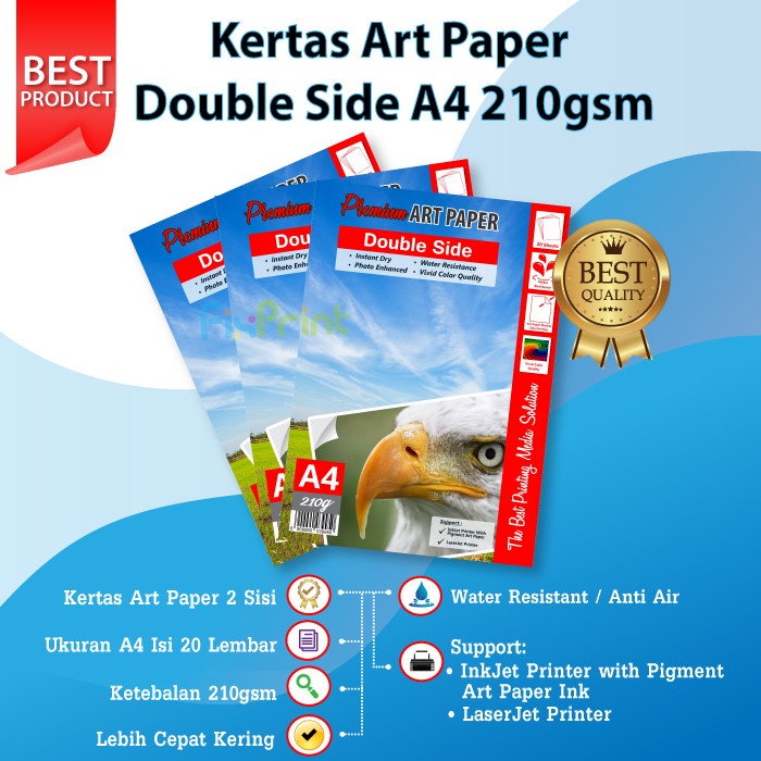 

Senikertas- Kertas Print Foto Photo Paper 210Gsm 210 Gram A4 20 Lembar -Kertas-Seni.