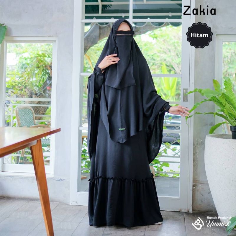 Gamis set zakia bahan crincle premium ori RPU