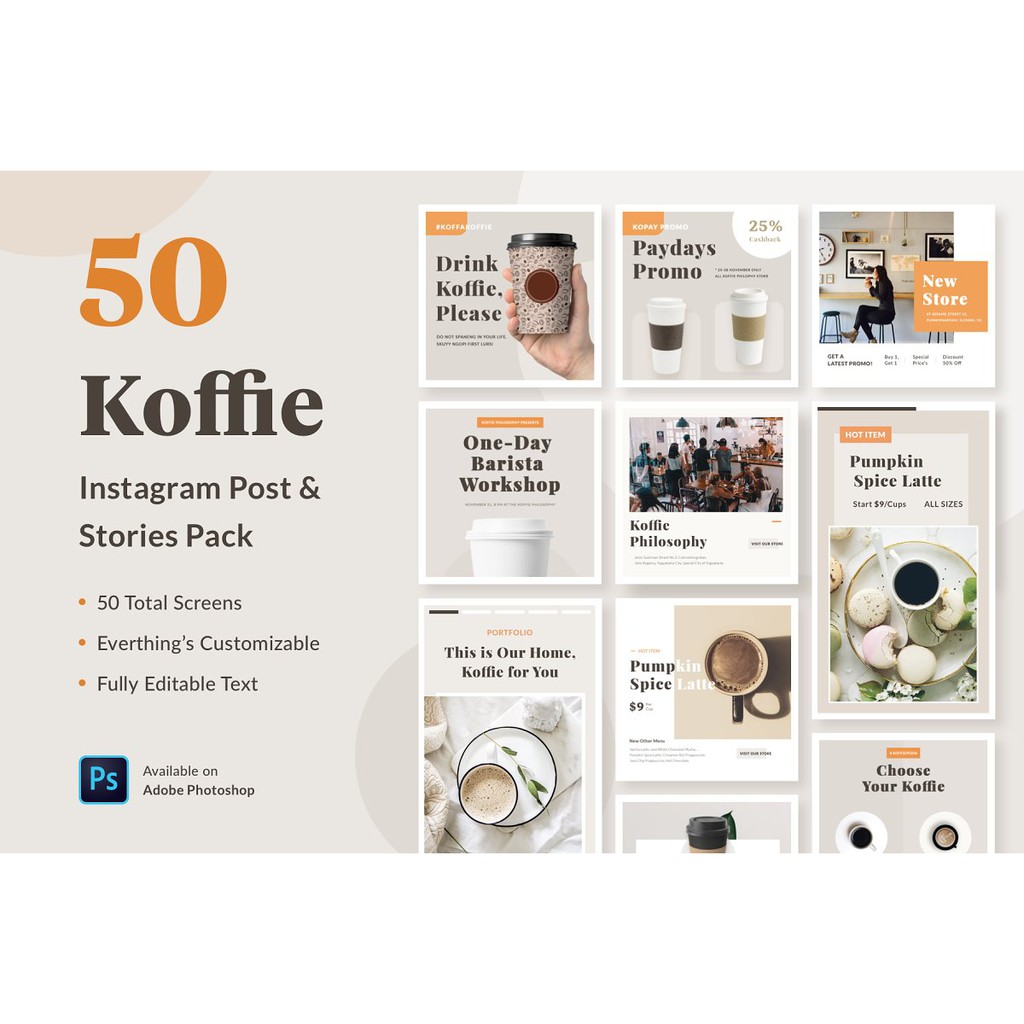 Instagram Templates Koffie - Photoshop