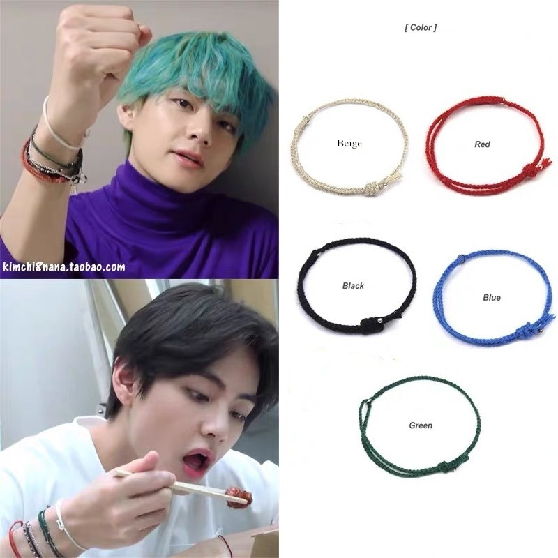 Kpop BTS Bracelet Jungkook V Kim Tae Hyung Hand Rope Hand-woven