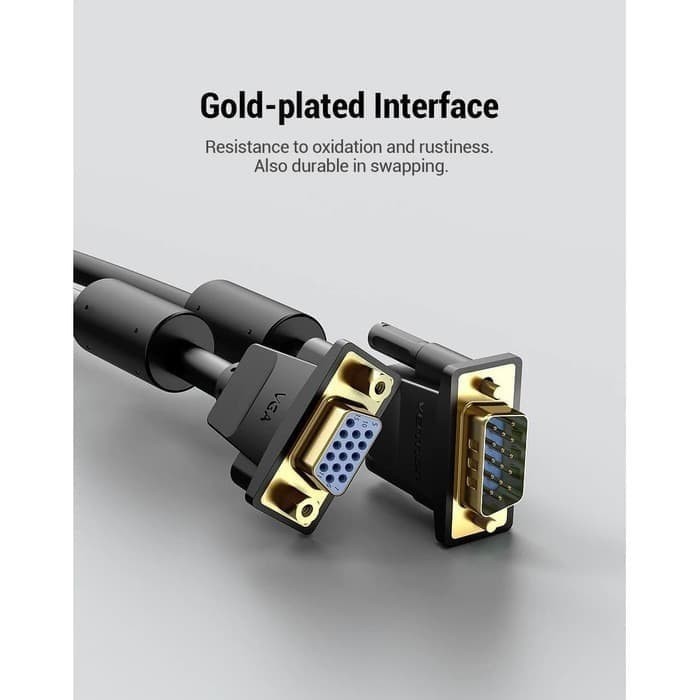 Vention 2M Kabel Extension VGA (3+6) Male to Female - DAG Murah New