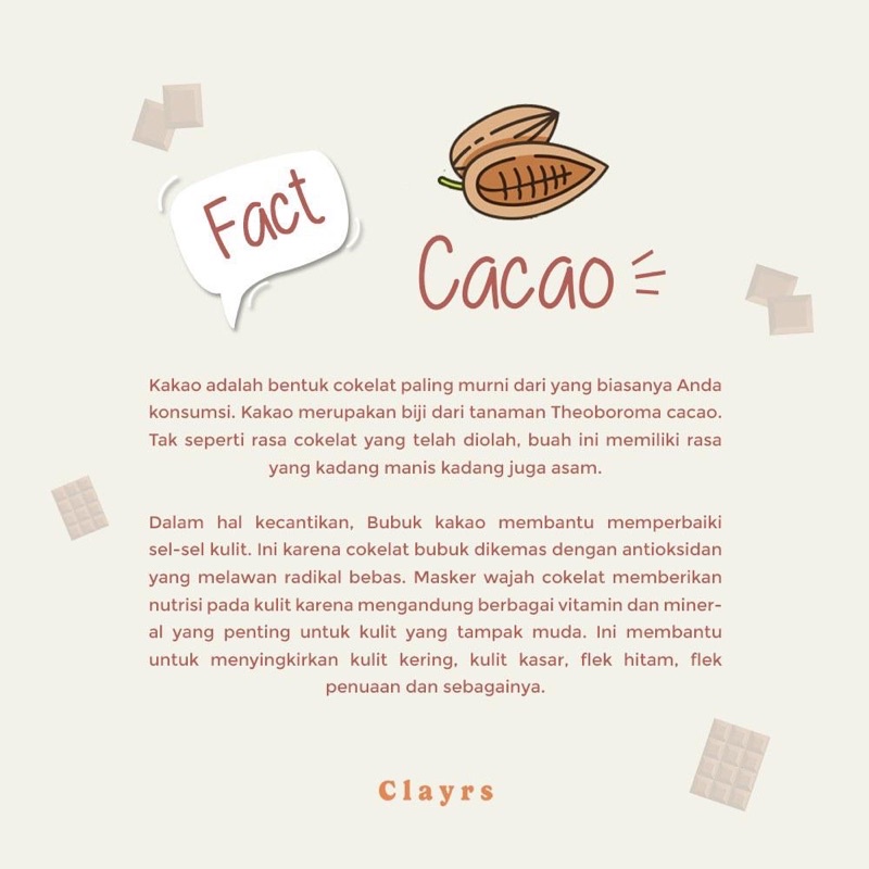 [FREE GIFT] CACAO PROPOLIS BY CLAYRS WASH OFF FACEMASK