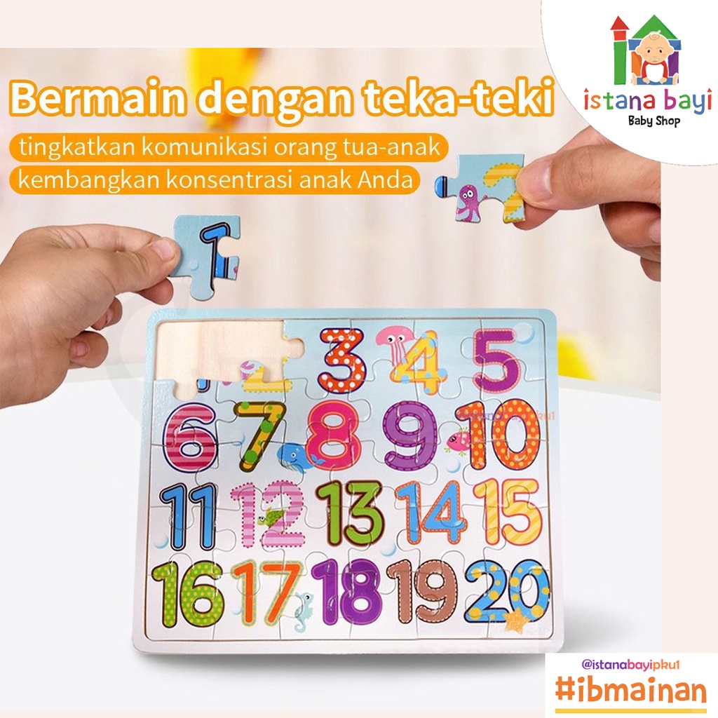 Mainan Anak Puzzle Kayu Number / Abjad - Mainan Edukasi Anak - Wooden Toys