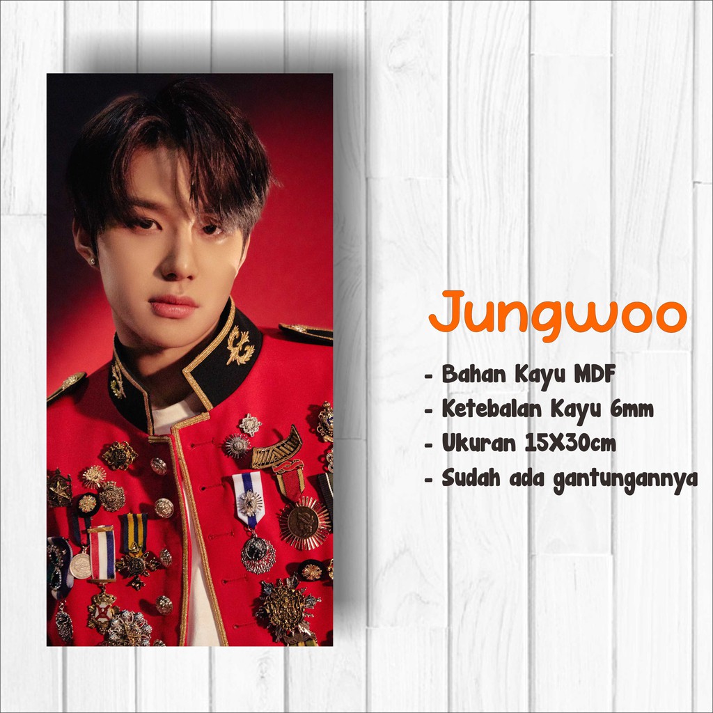 Walldecor NCT127 Jungwoo Punch Ukuran 15x30cm Wall Decor Poster Kayu Hiasan Dinding KPOP Korea