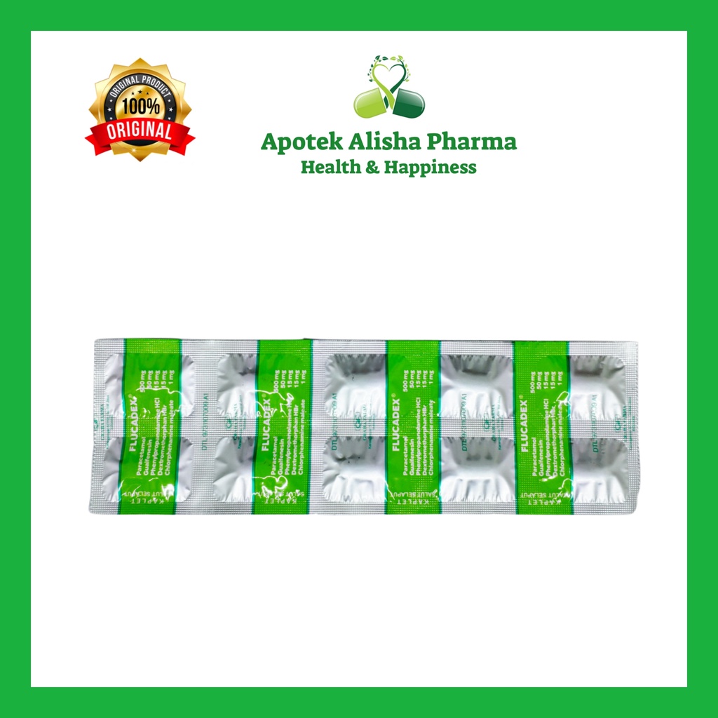 Flucadex Tablet (Strip 10tablet) - Flucadek Tablet Obat Batuk/Flu/Pilek/Panas/Demam/Pusing/Flukadek