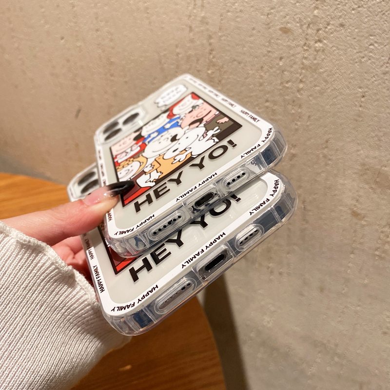 Snoopy family Clear Air Bag Silicone Case VIVO Y21S Y21A Y21E Y21G Y50 Y30i Y20S Y20i Y12S Y93 Y91C Y95 V9 S1 V20 V15 Pro V11i V20SE V21 Y19 Y15S Bumper Protect Cover Casing