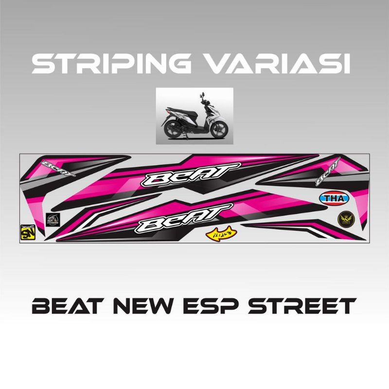 STRIPING STICKER BEAT NEW ESP DAN BEAT STREET VARIASI LIS MAGENTA 06