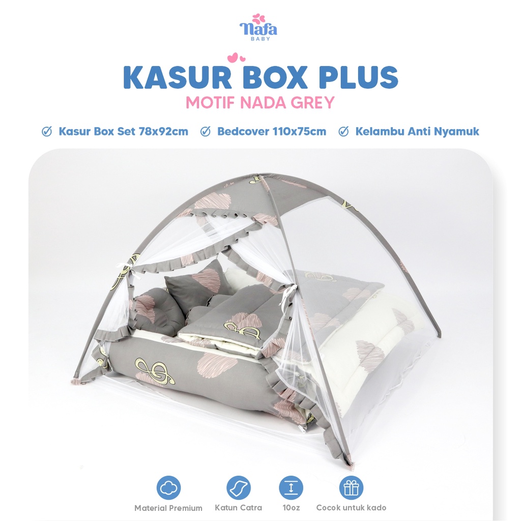 NAFA BABY- Kasur Bayi Box Include Bedcover Bayi dan Kelambu Tenda Bayi | Perlengkapan Tidur Bayi
