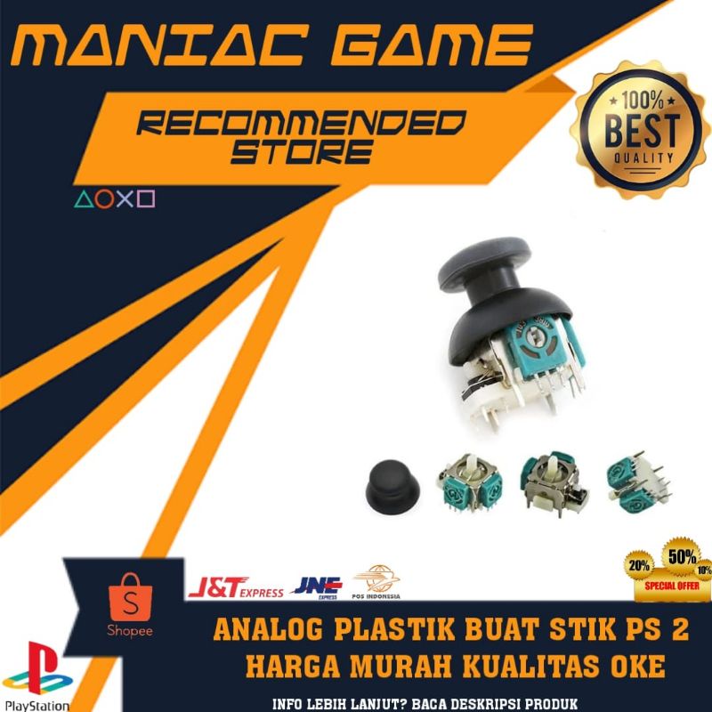 Analog stik ps 2 plastik plus topi / analog plastik stik ps 2