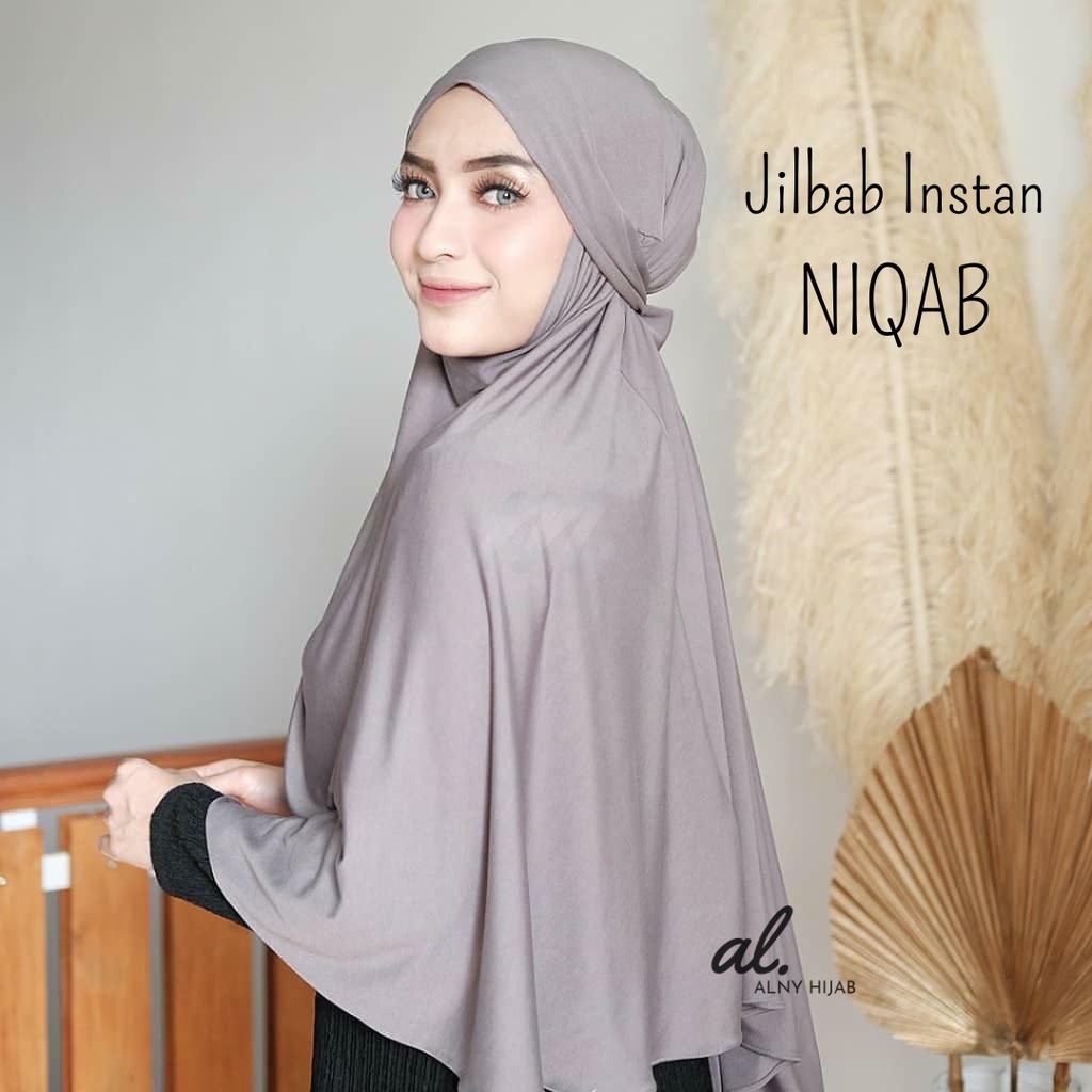 Jilbab Instan Niqab / Hijab Instan Masker Jersey Super Premium Aisyah Tali / Hijab Instan