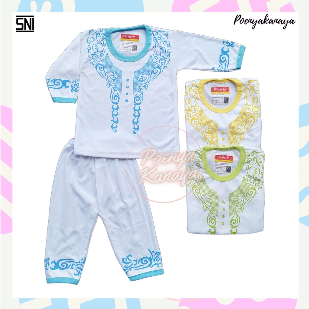 Setelan Baju Bayi Oblong Panjang Baju Koko Bayi D'noorfa SNI 6-12 Bulan SPY124