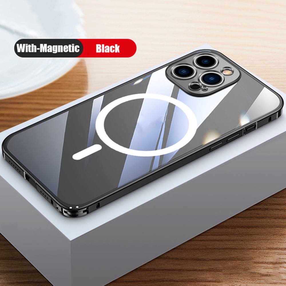 Case Magnetik Bahan Metal Aluminum Untuk IPhone 13 Pro MAX 12 Pro MAX