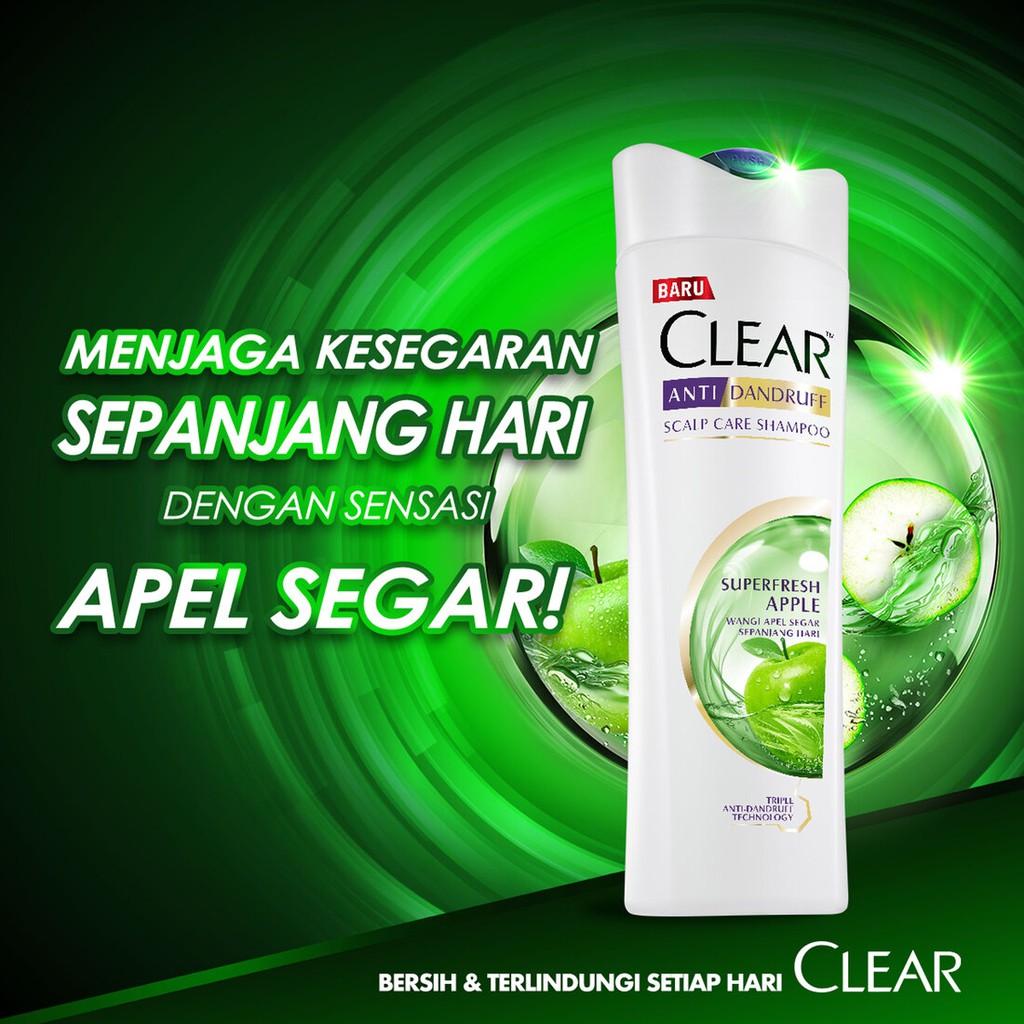 CLEAR Shampoo Superfresh Apple Anti Rambut Apek