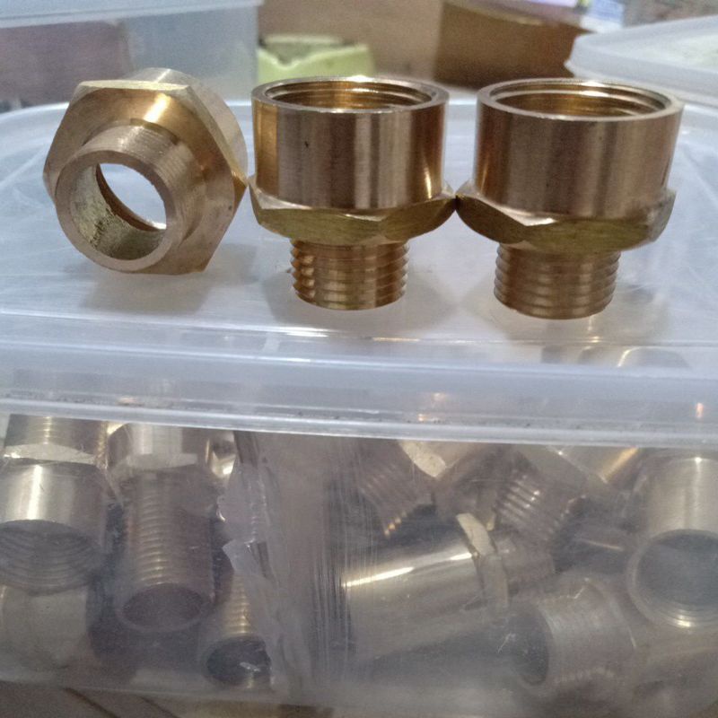 Double nepel drat luar 1/2" drat dalam 3/4"