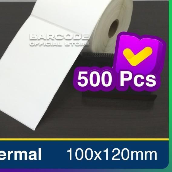 

♀ KERTAS STIKER LABEL PRINTER BARE 100x120 mm Thermal isi 500 pcs ☺