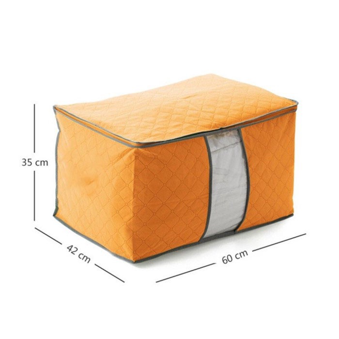 HL0037 BAMBOO STORAGE BOX ORGANIZER BAG KOTAK PENYIMPANAN MULTIFUNGSI SELIMUT BAJU