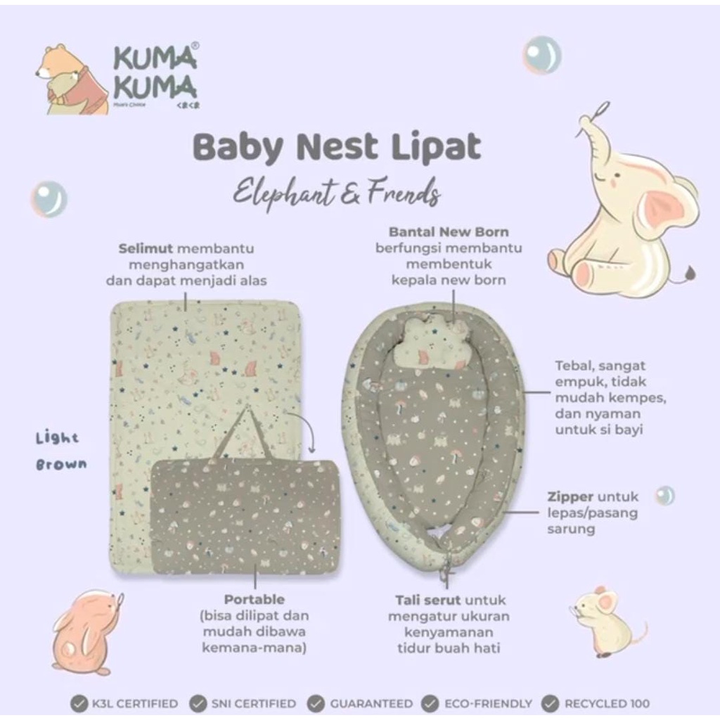 KUMA KUMA - BABY NEST LIPAT DAN NON LIPAT  (NEW MOTIFF!!!) / KASUR BAYI / HOUSEOFKUMAKUMA