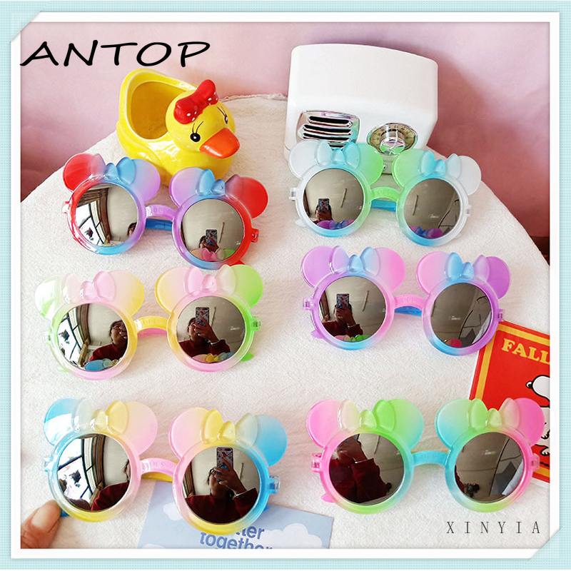 Kacamata Anak Laki-laki / Perempuan Lensa Flat Motif Kartun Gaya Korea ANTOP