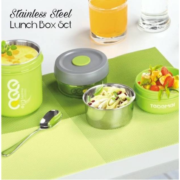 Lunch Box Set Stainless Steel Tedemei / Rantang Bekal Sup