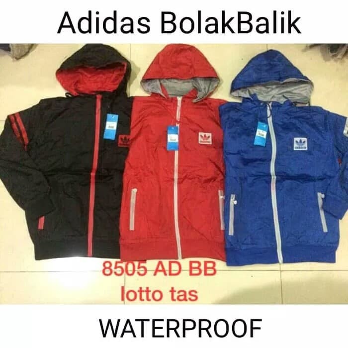 JAKET ADIDAS PARASUT 2in1 WATERPROOF / JAKET MOTOR ANTI AIR / TOURING - M L XL