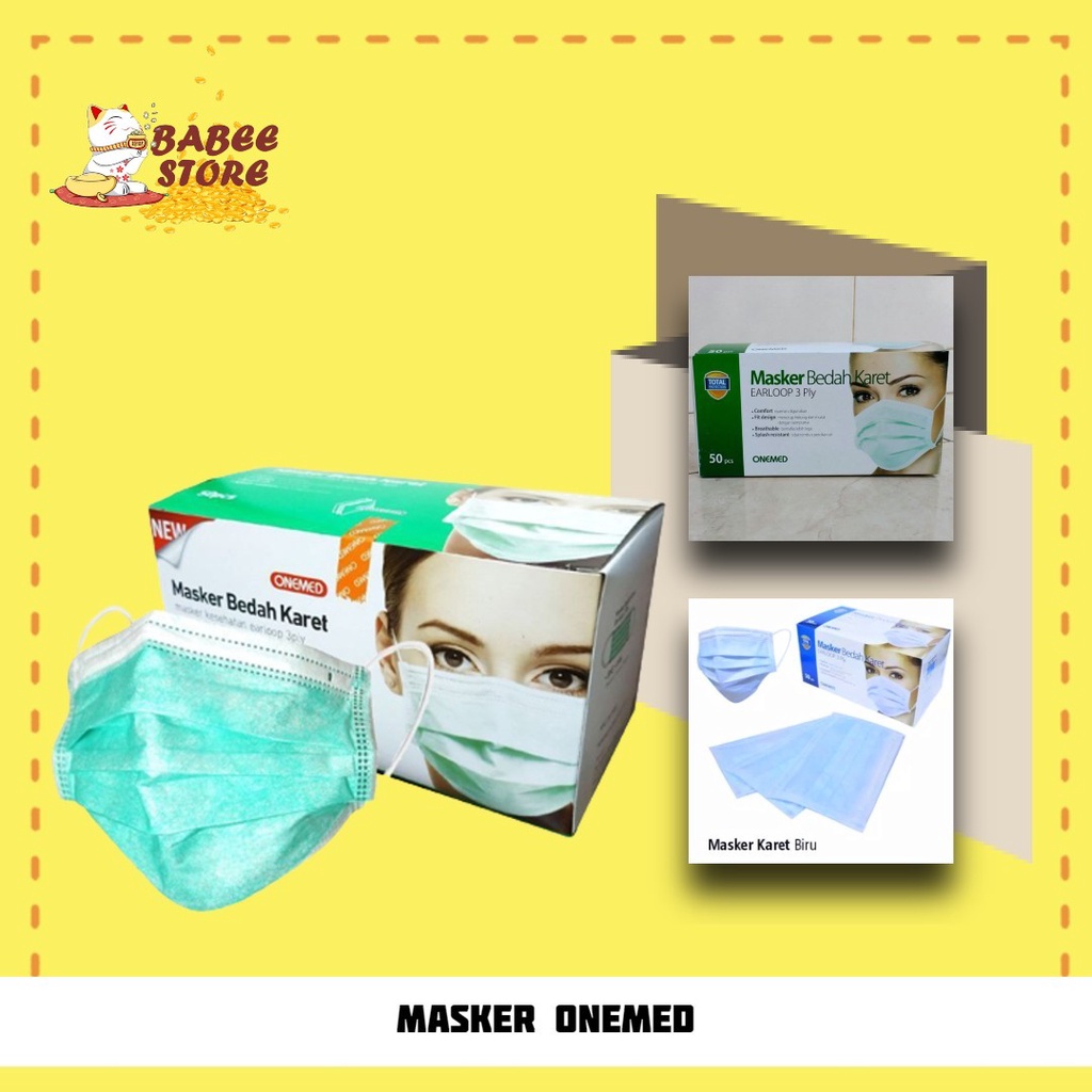 BABEE MASKER MEDIS ONEMED SHUMU 3PLY EARLOOP / SURGICAL MASK KEMENKES