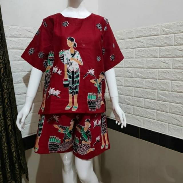 Baju Tidur Setelan Corak Mbok Jamu