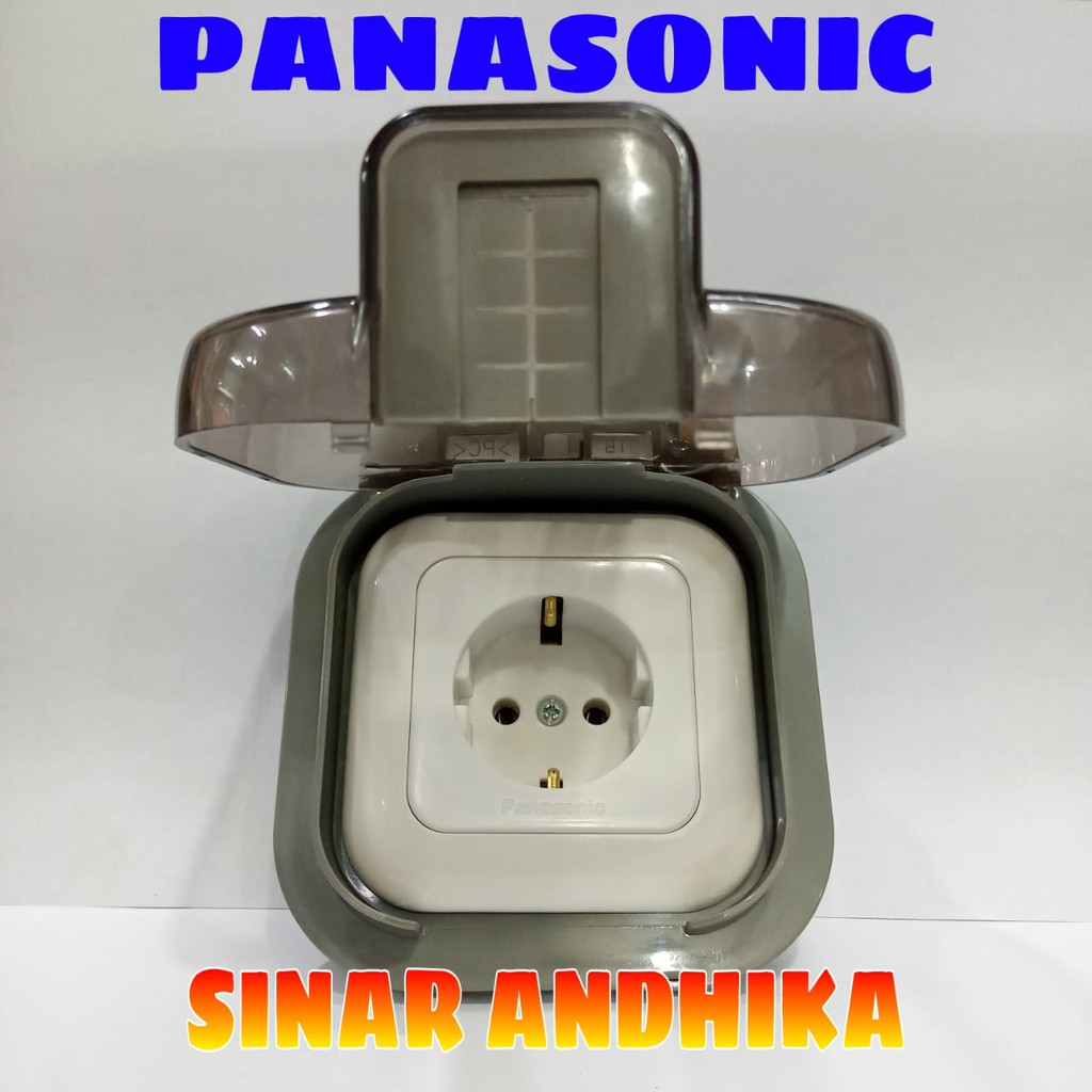 STOP KONTAK SINGLE NON CP PUTIH + WEATHER PROOF PANASONIC WEJP 1131-7+WEJ 89911