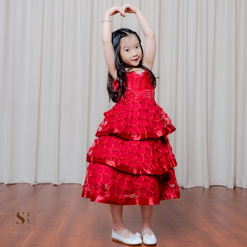 Giselle Baju Anak Perempuan Dress Anak Ruffle Lace Premium STL OFFICIAL (L93)