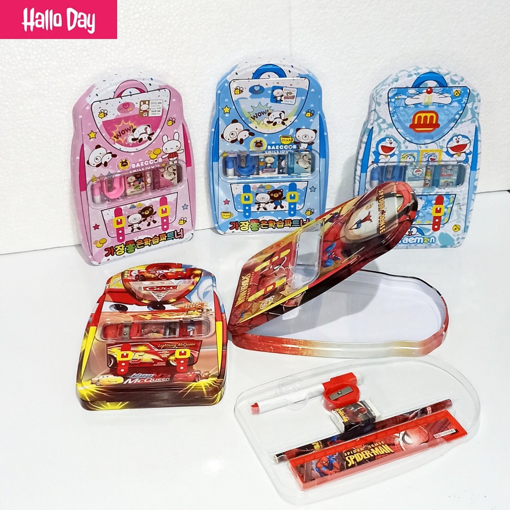 

HD Kotak Pensil Kaleng Set+WB 1 susun/Tempat Pensil/Tin Pencil Case