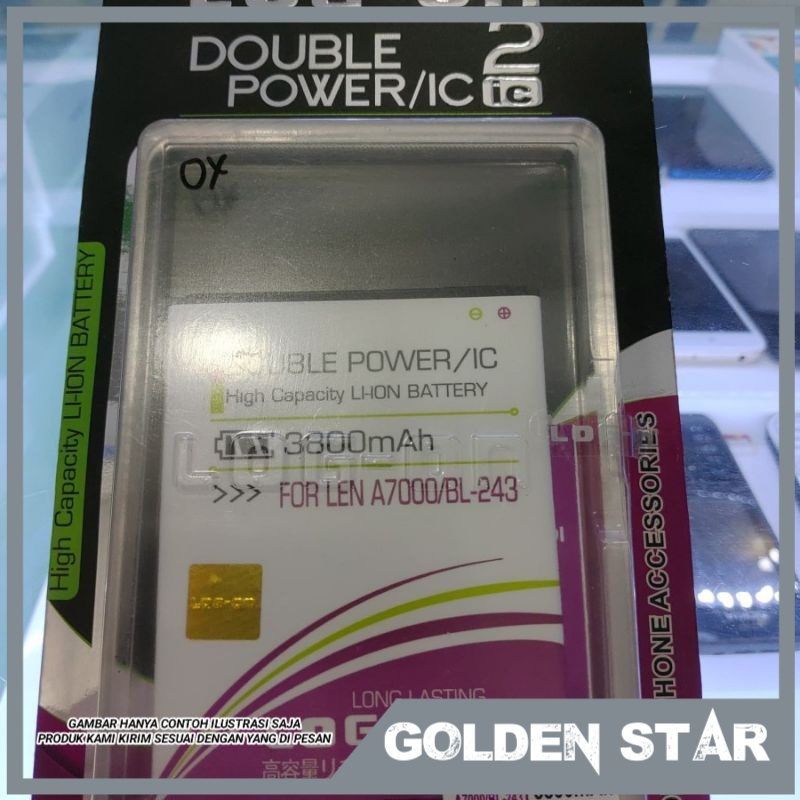 Baterai Lenovo A7000 A7700 K3 Note BL243 BL 243 Double Power Log-on Lenovo