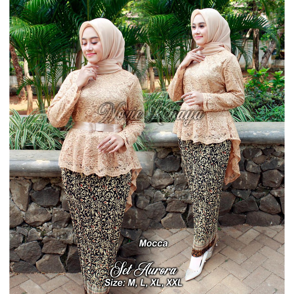 NOV&gt; SET AURORA BRUKAT / KEBAYA BRUKAT MODERN / KEBAYA WISUDA CANTIK / OUTFIT BAJU KEBAYA KEKINIAN