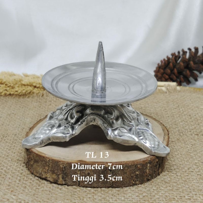 Tempat lilin /dudukan lilin logam silver  kode Tl 12 &amp; Tl 13