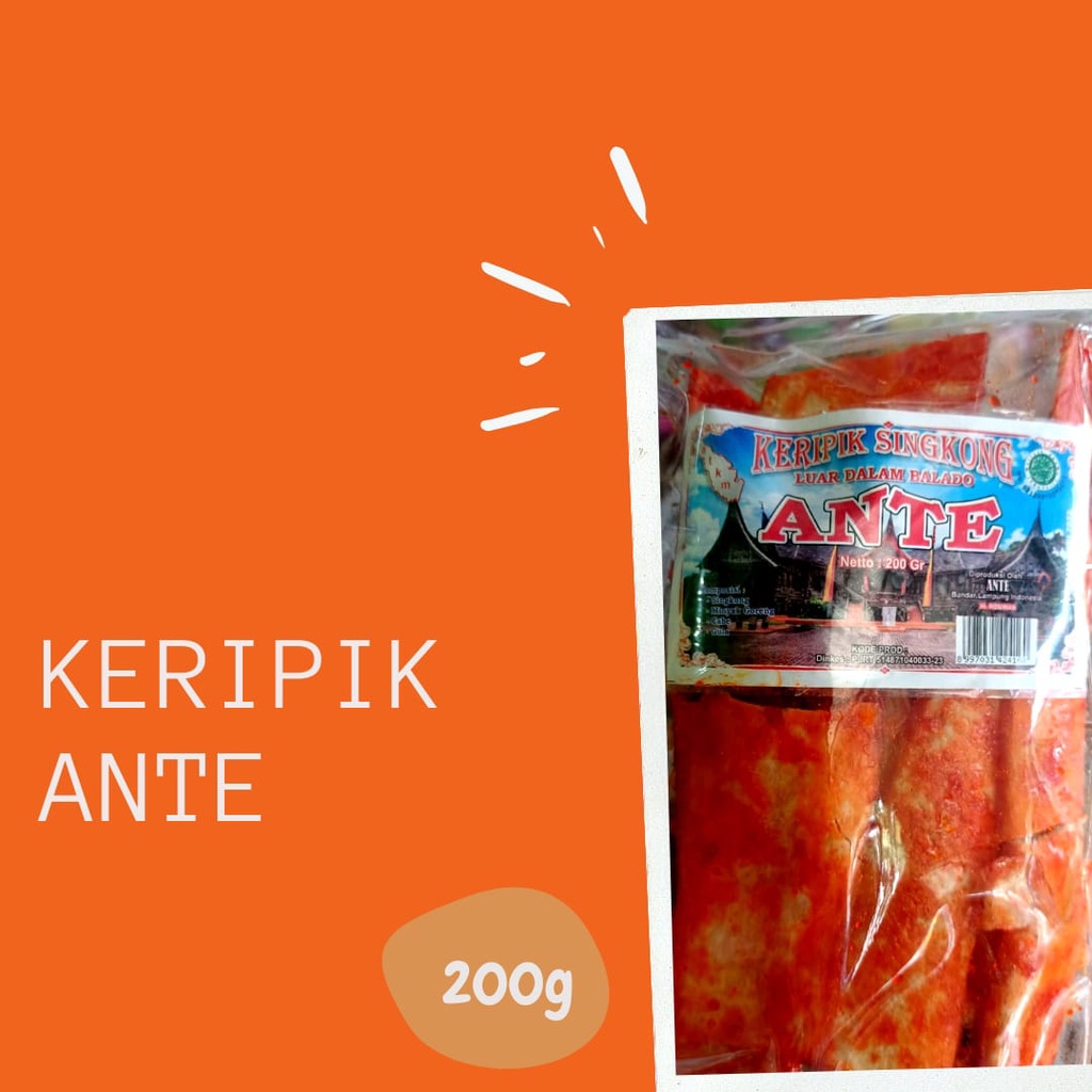 

Keripik Minang ANTE Singkong Balado Kemasan 200g