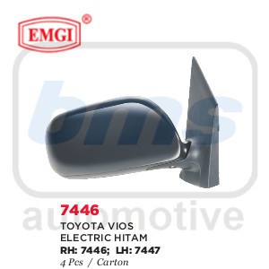 Spion Emgi Toyota Vios / Limo 2002 - 2007 Hitam Elektrik RH