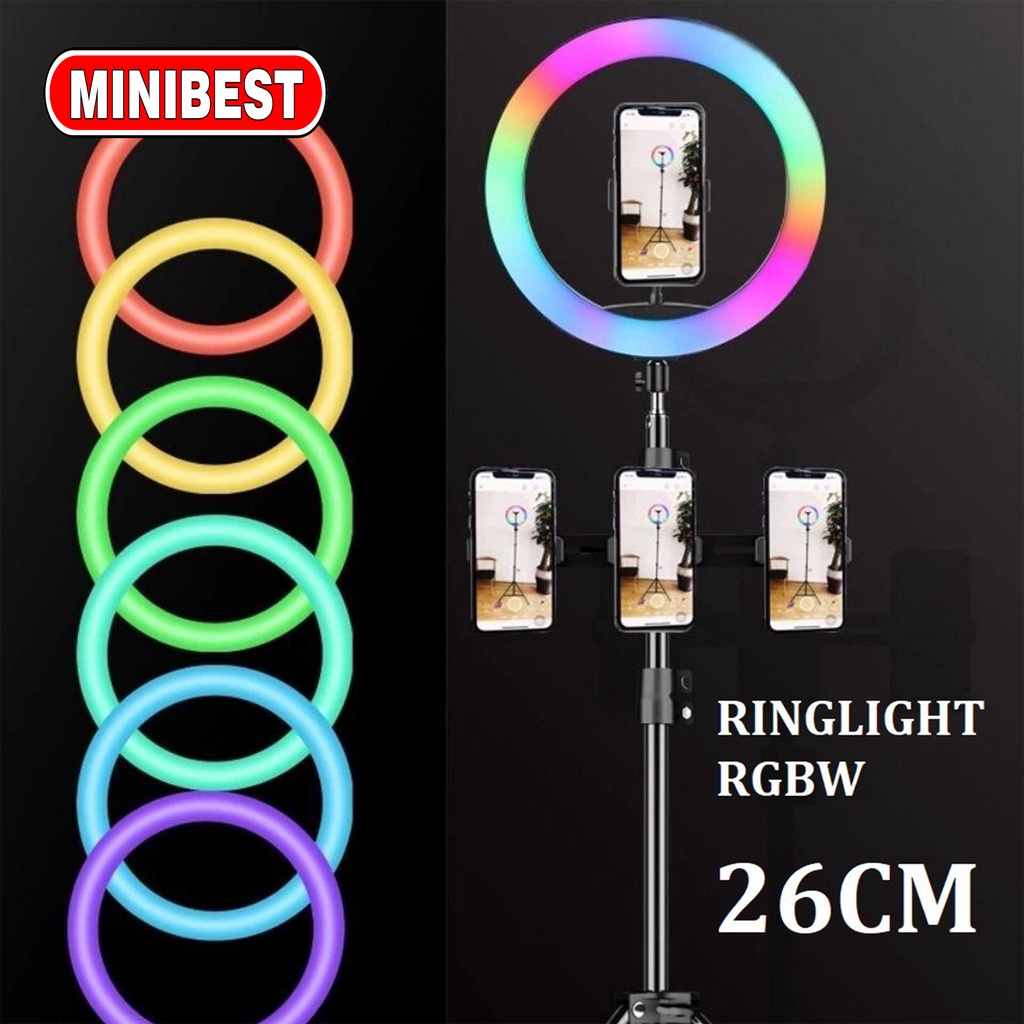 Ring Light RGB 26 CM + 2M Led Rainbow TRIPOD Video LED TIKTOK