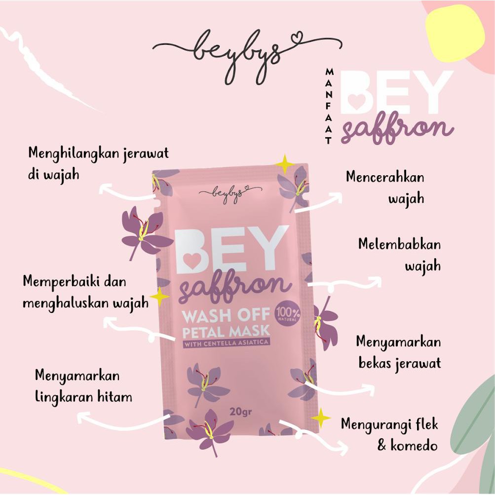 MASKER BEYBYS PETAL MASK WITH CENTELLA ASIATICA  / MASKER OGANIK PETAL BEYBYS WASH OFF 20gr