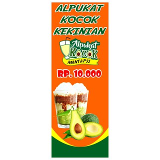 Cetak Spanduk Banner Usaha Warung Toko Jualan Es Juice Buah Alpukat Kocok Alpucok Murah Viral Laris Shopee Indonesia