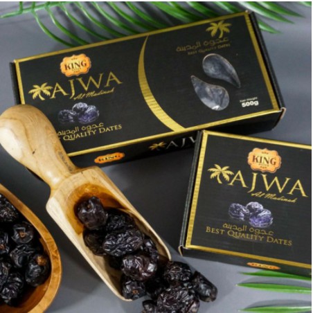 

KURMA KING AJWA ORIGINAL PREMIUM HIGH QUALITY DATES AJWA 500 GR LEMBUT MANIS MADU ASLI QURMA MADINAH