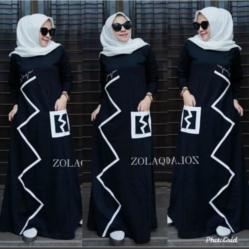 Ready stOck Gamis Hitam Zolaqu Salur ORI