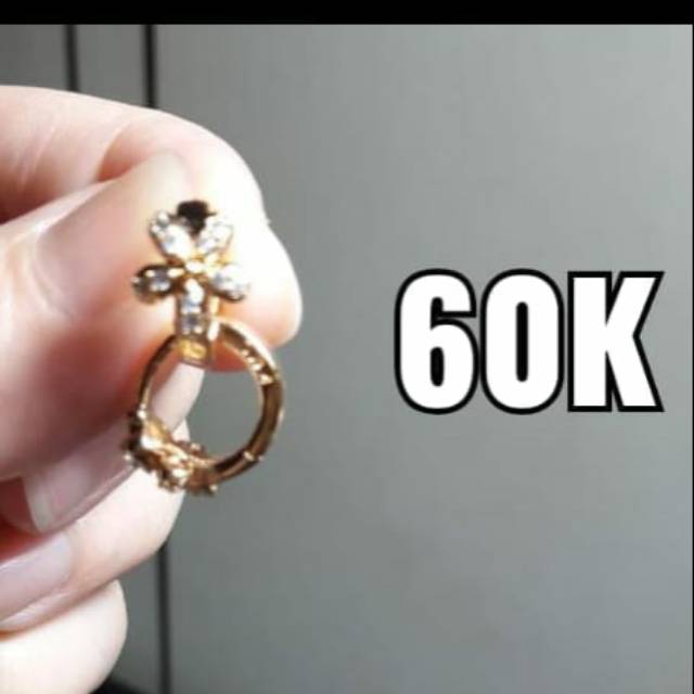 Anting Perak Lapis Emas 18karat