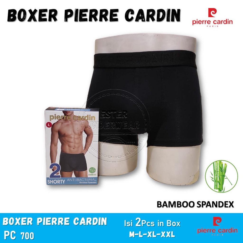 PIERRE CARDIN Celana Boxer Pria PC 700 isi-2Pcs In Box Bamboo Spandex