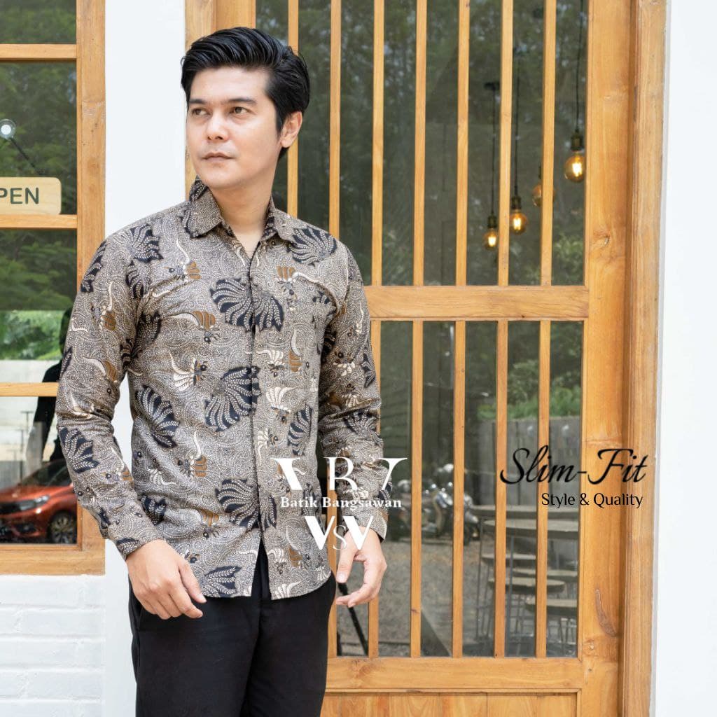 Baju batik slimfit lengan panjang