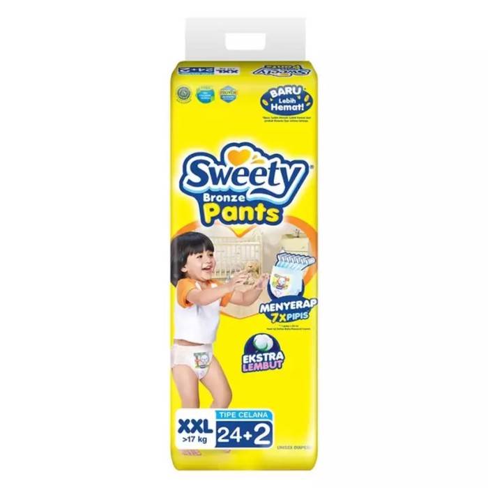 Sweety Bronze Pants XXL24 Diapers - Popok Celana Sekali Pakai