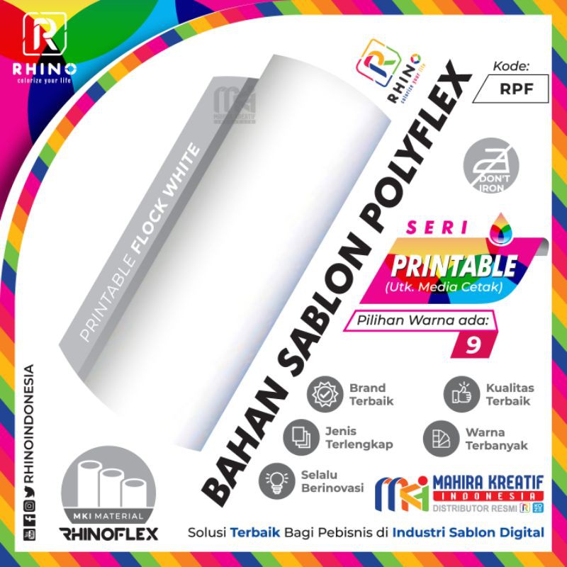 

RHINOFLEX Polyflex Korea / poly flex PRINTABLE FLOCK WHITE 50cm
