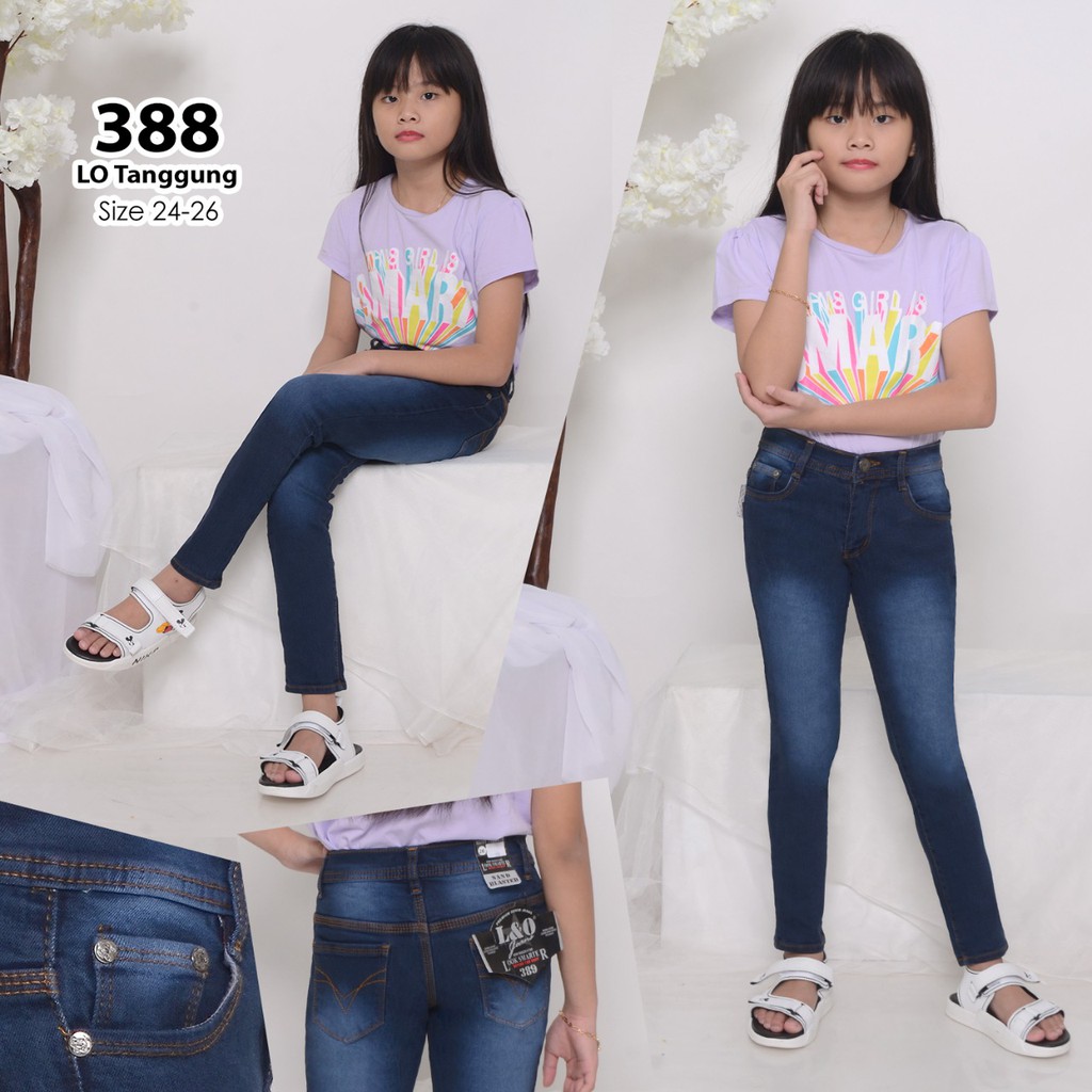 ( Size 24-26 ) MC girl Celana Jeans Panjang Premium Anak Tanggung / Celana Pensil Skinny Denim Anak Perempuan Lgo