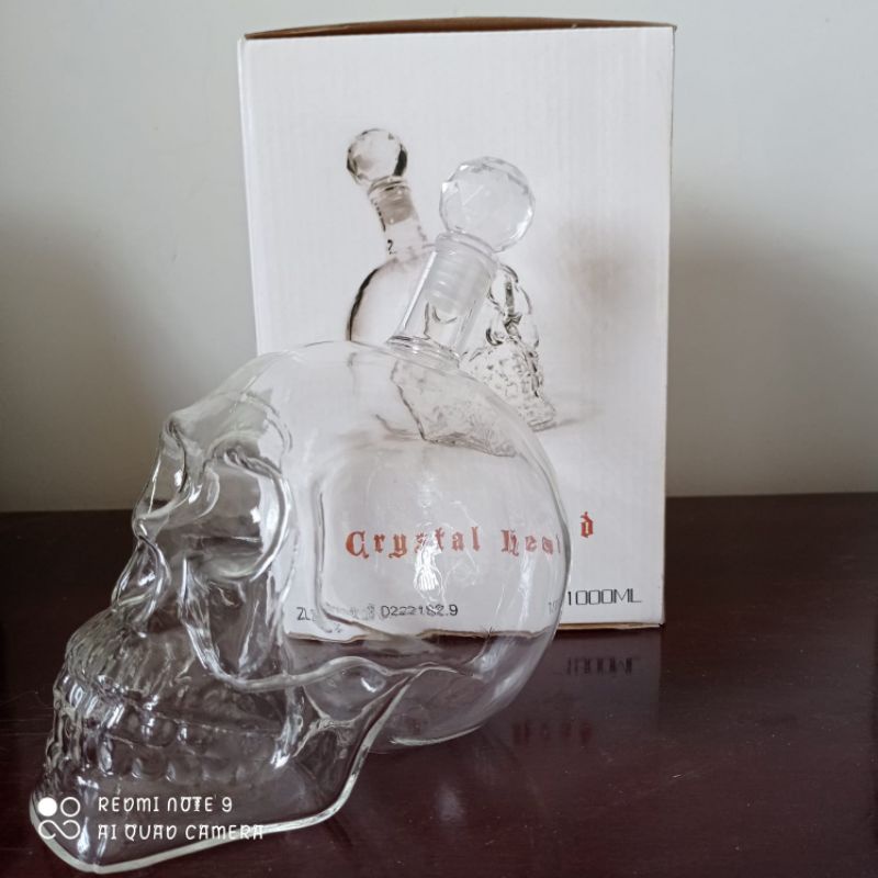 Botol Kaca Unik / Botol Kaca Tengkorak / Botol Kedap Udara untuk Rendaman Arak Ukuran 1 Liter